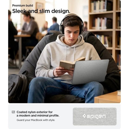 Spigen Urban Fit – dėklas „MacBook Air 15““ (M5/M4/M3/M2/2026-2023) („Heather Grey“ spalvos)