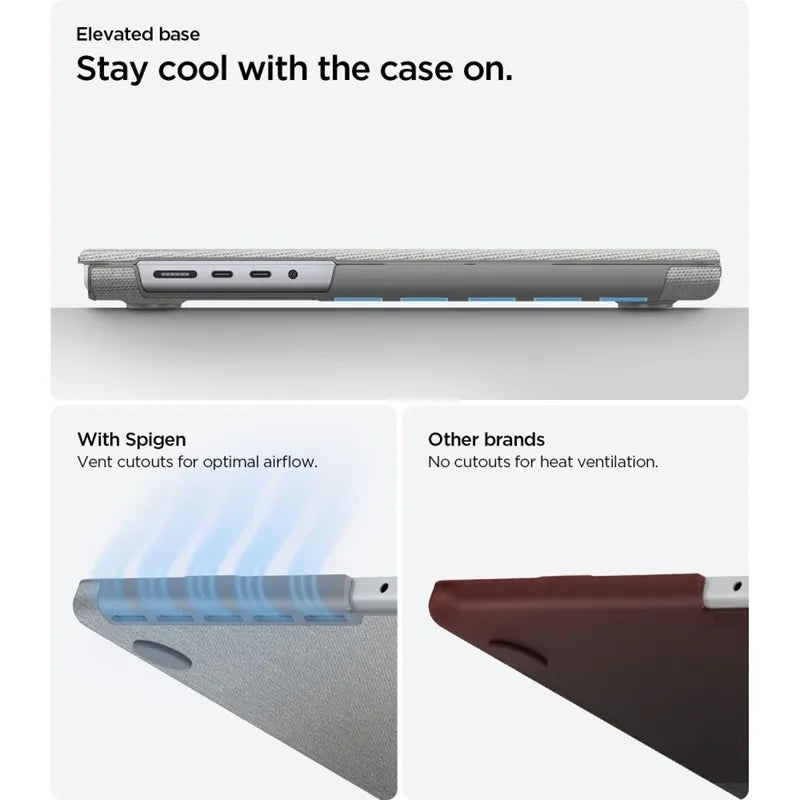 Spigen Urban Fit – dėklas „MacBook Pro 14"“ (M5 / M4 / M3 / M2 / M1 / 2026–2021) (Heather Grey)