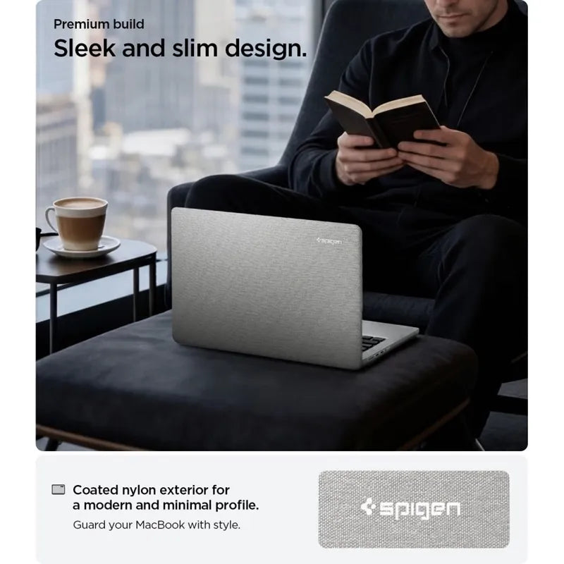 Spigen Urban Fit – dėklas „MacBook Pro 14"“ (M5 / M4 / M3 / M2 / M1 / 2026–2021) (Heather Grey)