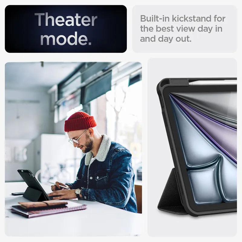 Spigen Urban Fit – dėklas, skirtas iPad Air 11 colių M3 (2025) / M2 (2024) / iPad Air 10,9 colių (5-os – 4-os kartos) (2022–2020) (juodas)