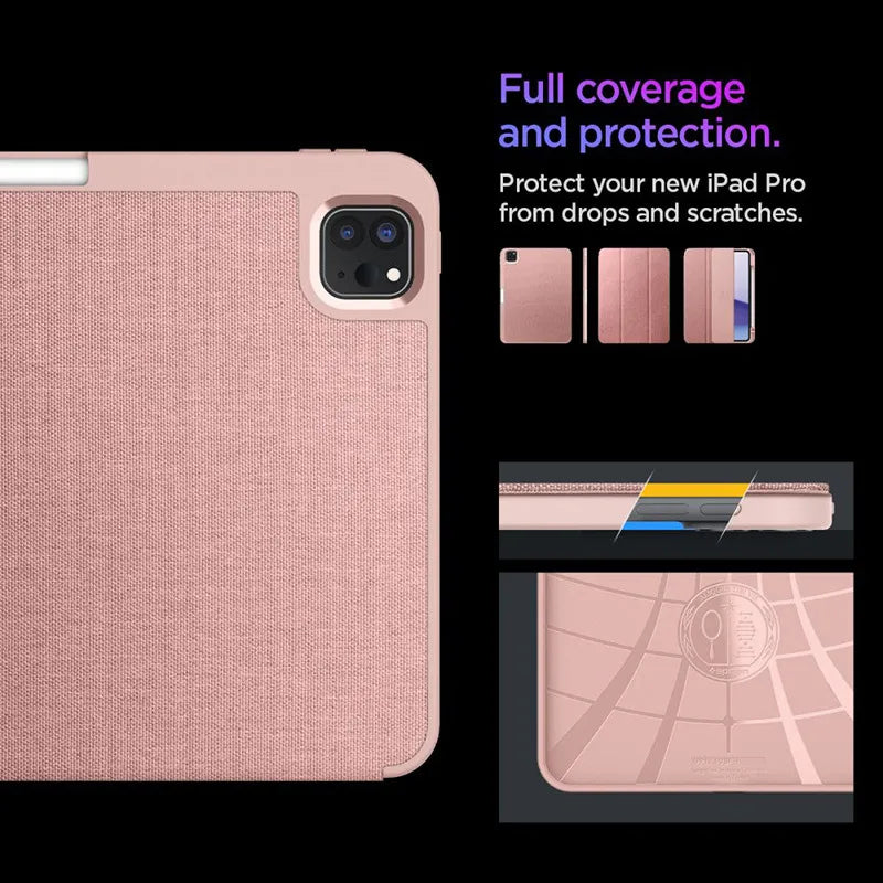 Spigen Urban Fit - Dėklas, skirtas iPad Pro 11" (M5, 2025 / M4, 2024) (Rožinis auksas)
