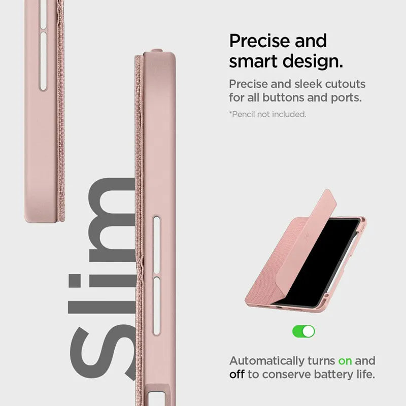 Spigen Urban Fit - Dėklas, skirtas iPad Pro 11" (M5, 2025 / M4, 2024) (Rožinis auksas)