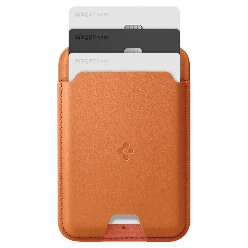 Spigen Valentinus MagSafe – magnetinė piniginė (Metallic Orange)