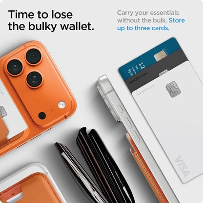Spigen Valentinus MagSafe – magnetinė piniginė (Metallic Orange)