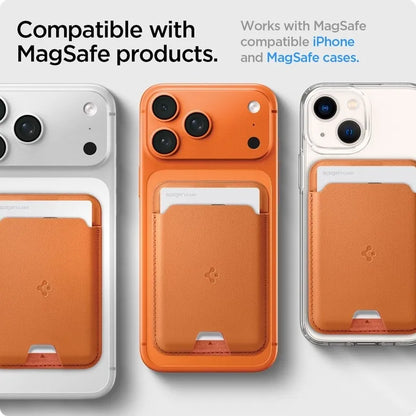 Spigen Valentinus MagSafe – magnetinė piniginė (Metallic Orange)