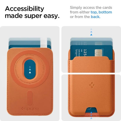 Spigen Valentinus MagSafe – magnetinė piniginė (Metallic Orange)