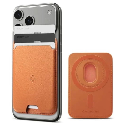 Spigen Valentinus MagSafe – magnetinė piniginė (Metallic Orange)