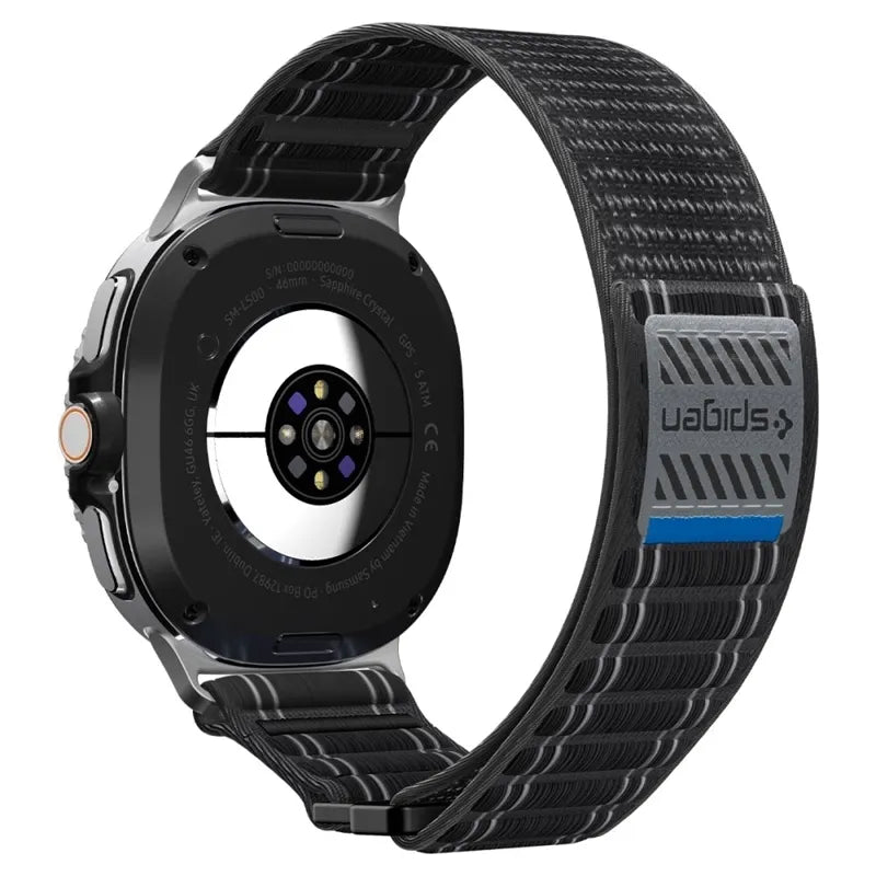 Spigen WBF0 dirželis - juostelė, skirta Samsung Galaxy Watch 8 / 8 Classic 40 / 44 / 46 mm (Juodas) Spigen