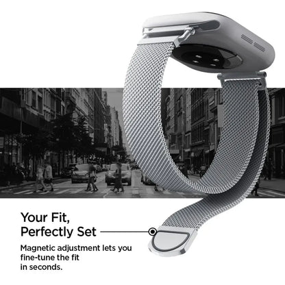 Spigen WBM4 - Nerūdijančio plieno apyrankė, skirta Apple Watch 40/41/42 mm (Sidabrinė)