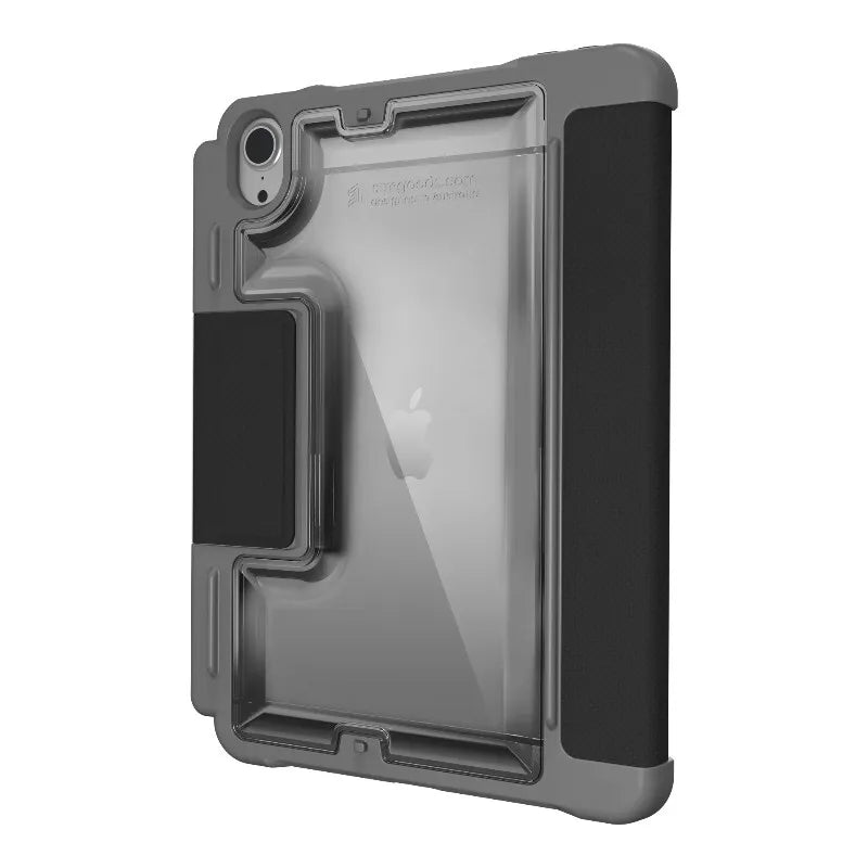 STM Dux Plus – tvirtas dėklas, skirtas iPad mini 7 (2024) / mini 6 (2021) MIL-STD-810G su Apple Pencil laikikliu (juodas)