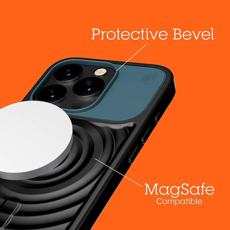 STM Reawaken Ripple MagSafe – dėklas, skirtas „iPhone 15 Pro“ (juodas / Atlantic)