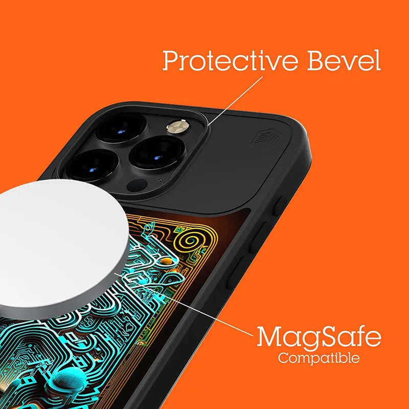 STM Reveal Warm MagSafe – dėklas iPhone 15 Pro (Black Realm)