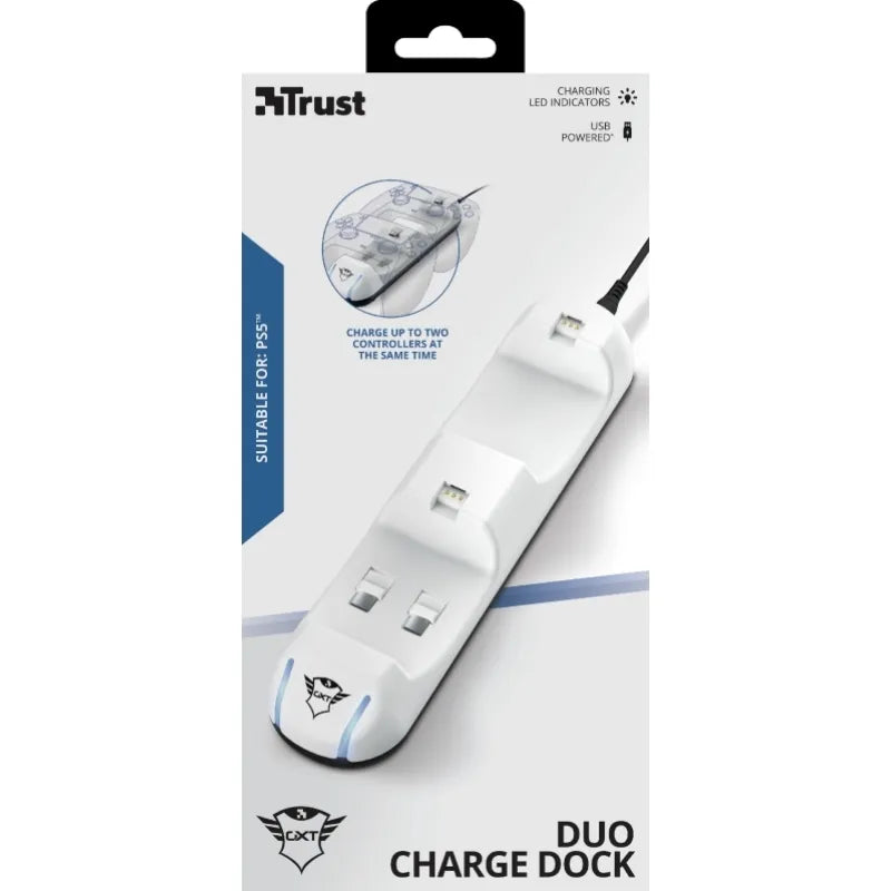 Trust GXT250 – dviejų PS5 pultelių įkroviklis