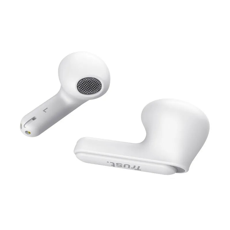 Trust Yavi – Bela bevielės ausinės „Bluetooth TWS“ su įkrovimo dėklu ir ENC