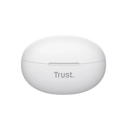 Trust Yavi – Bela bevielės ausinės „Bluetooth TWS“ su įkrovimo dėklu ir ENC