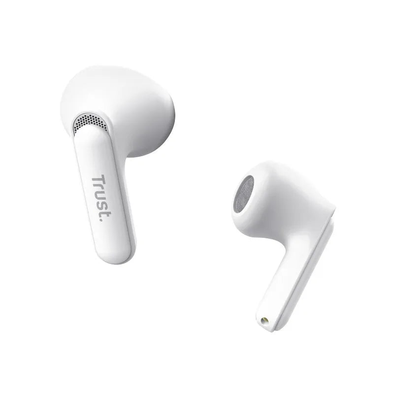 Trust Yavi – Bela bevielės ausinės „Bluetooth TWS“ su įkrovimo dėklu ir ENC