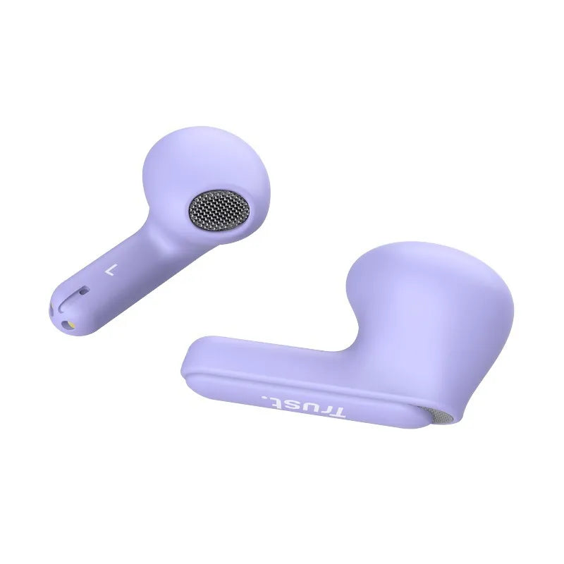 Trust Yavi – belaidės Bluetooth TWS ausinės su įkrovimo dėklu ir ENC (violetinės spalvos)