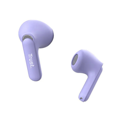 Trust Yavi – belaidės Bluetooth TWS ausinės su įkrovimo dėklu ir ENC (violetinės spalvos)