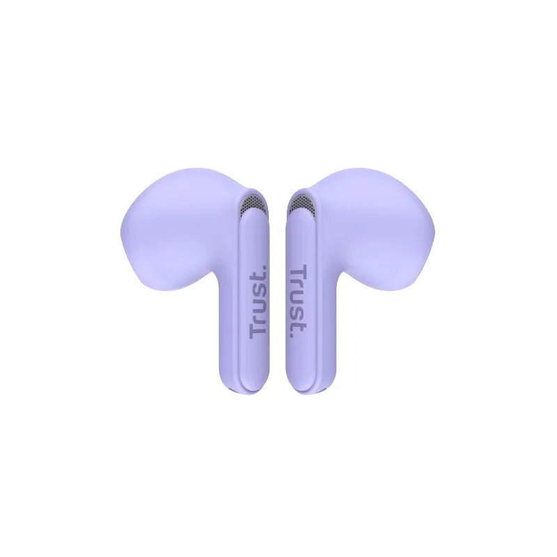 Trust Yavi – belaidės Bluetooth TWS ausinės su įkrovimo dėklu ir ENC (violetinės spalvos)
