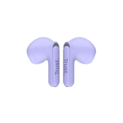 Trust Yavi – belaidės Bluetooth TWS ausinės su įkrovimo dėklu ir ENC (violetinės spalvos)