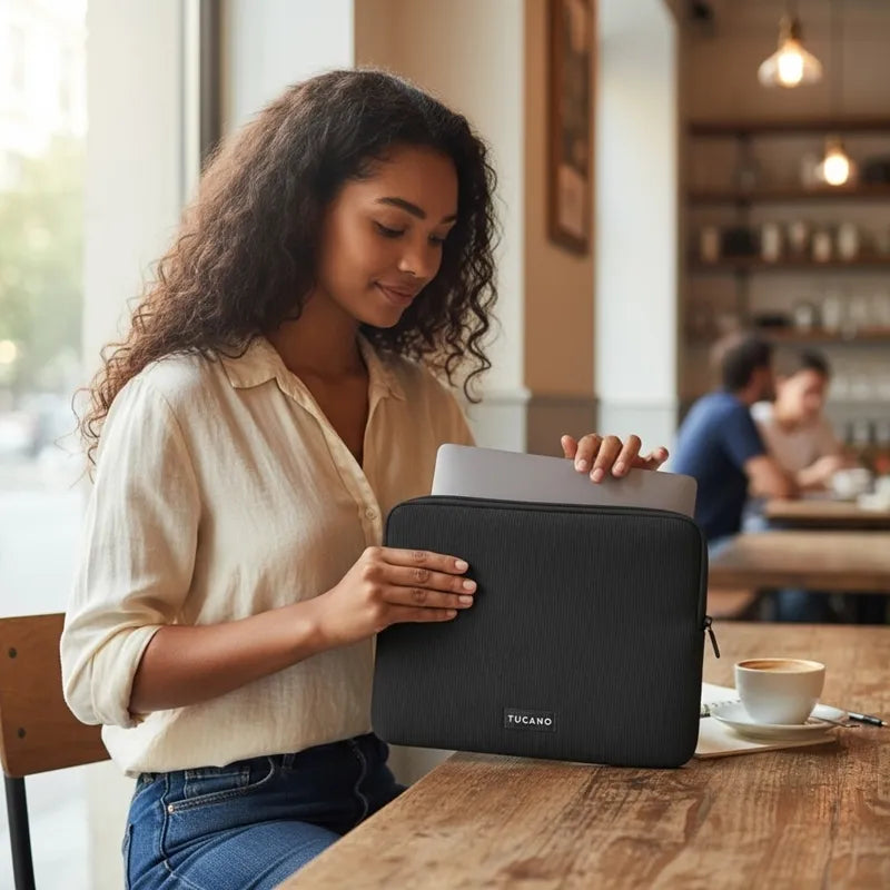 Tucano Colore2 – dėklas „MacBook Air 13“ (M5 / M4 / M3 / M2 / M1 / 2026–2018) / „Pro 13“ / nešiojamajam kompiuteriui 12“ (juodas)