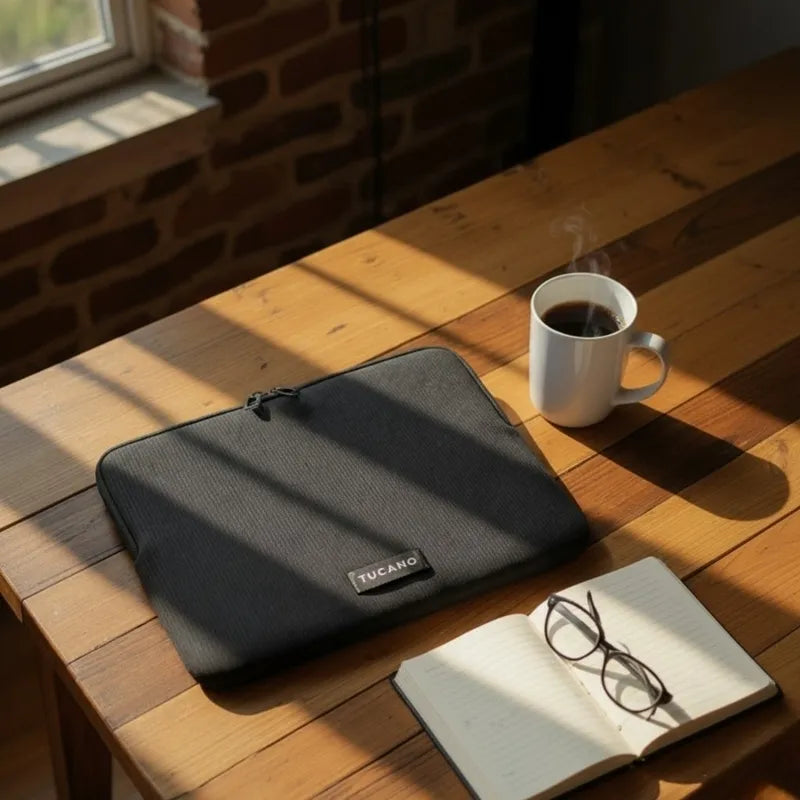 Tucano Colore2 – dėklas „MacBook Air 13“ (M5 / M4 / M3 / M2 / M1 / 2026–2018) / „Pro 13“ / nešiojamajam kompiuteriui 12“ (juodas)