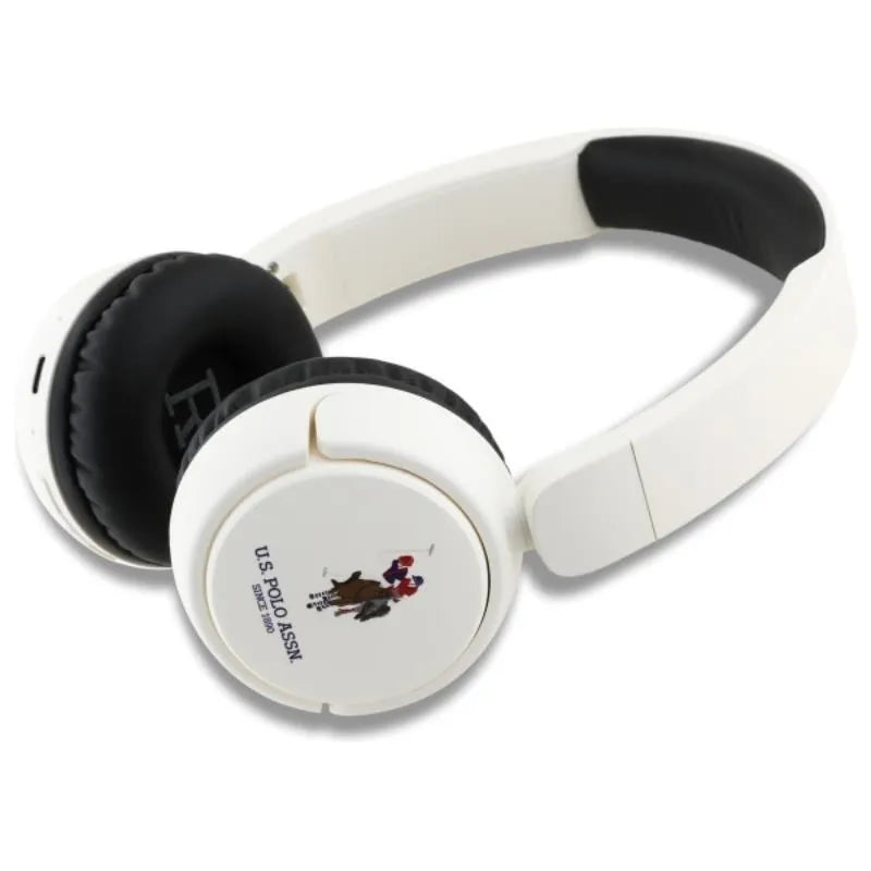 US Polo Assn DH Color Logo - Belaidis, ant ausų uždedamas „Bluetooth“ ausinės V5.3 (baltos)