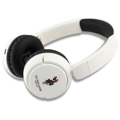 US Polo Assn DH Color Logo - Belaidis, ant ausų uždedamas „Bluetooth“ ausinės V5.3 (baltos)