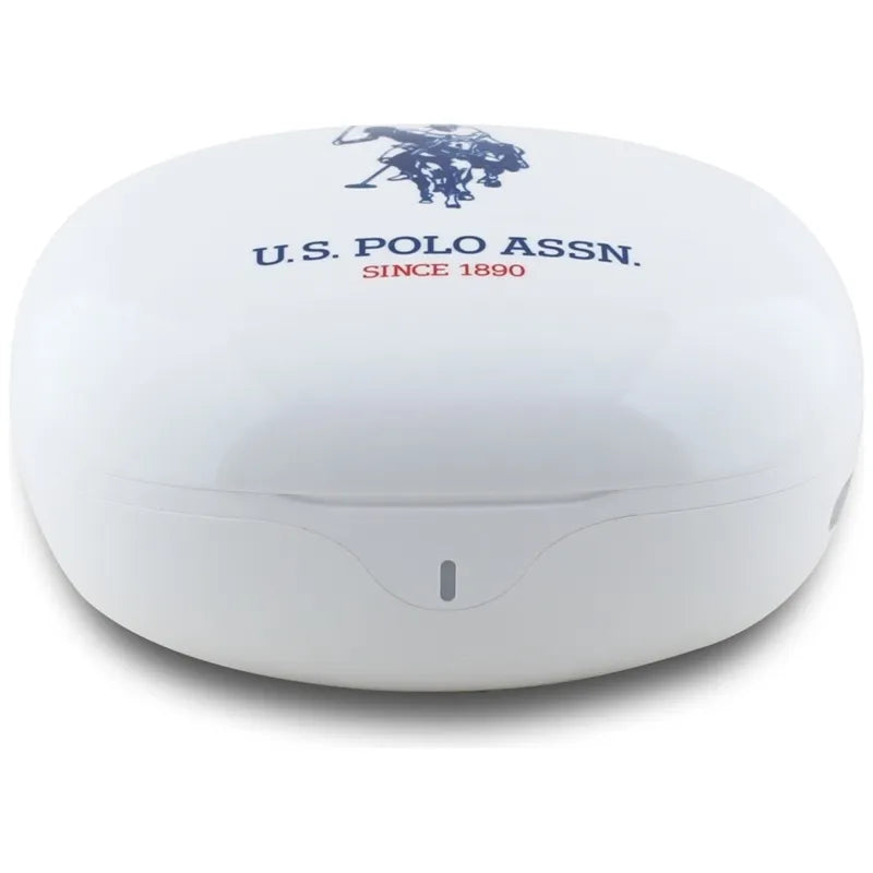 US Polo Assn DH Logo – TWS ausinės + įkrovimo dėklas (baltas)