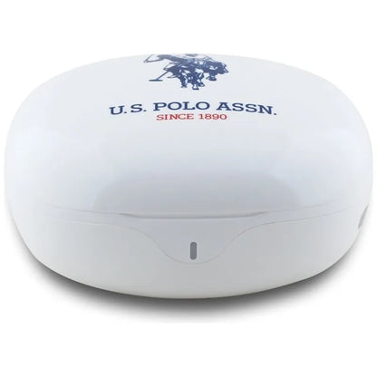 US Polo Assn DH Logo – TWS ausinės + įkrovimo dėklas (baltas)