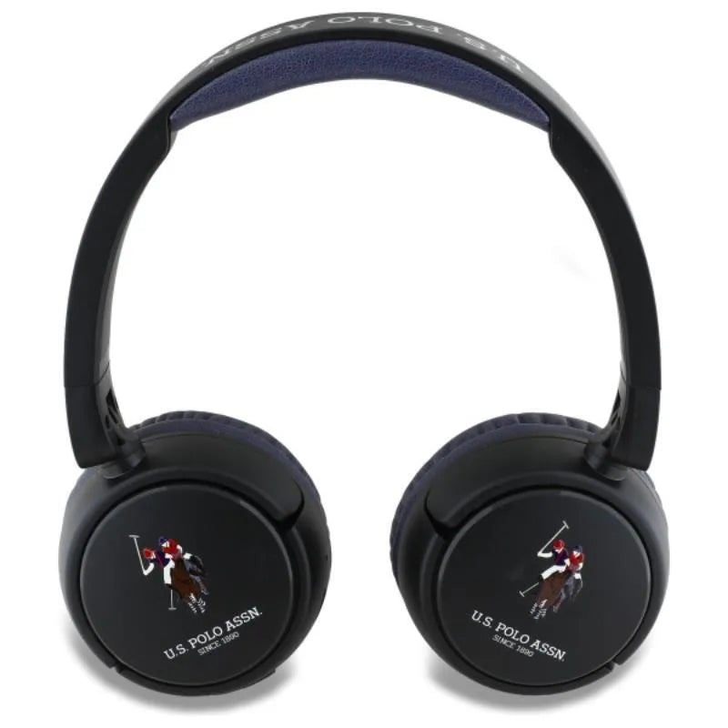 US Polo Assn DH spalvotas logotipas – belaidės, ant ausų dedamos "Bluetooth" ausinės V5.3 (tamsiai mėlyna)