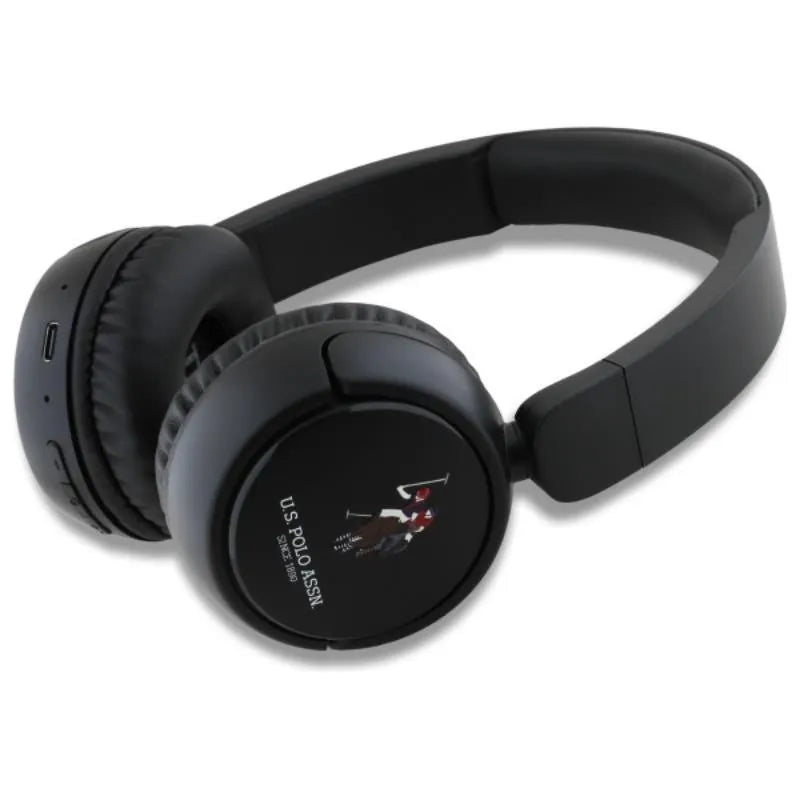 US Polo Assn DH spalvotas logotipas – belaidės „Bluetooth V5.3“ ausinės (juodos)