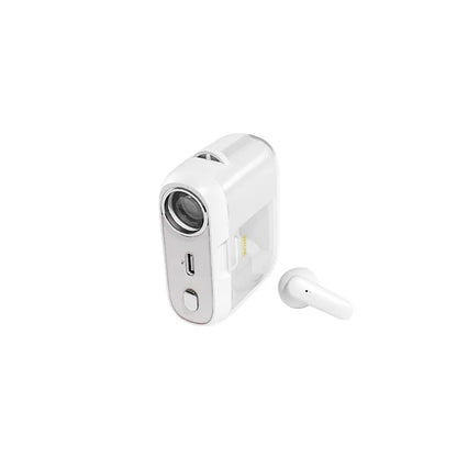 WEKOME S28 Pop skaitmeninė serija – belaidės „Bluetooth V5.3 TWS“ ausinės su įkrovimo dėklu su projektoriaus funkcija (baltos)