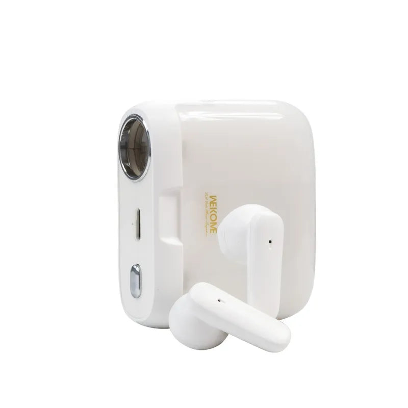 WEKOME S28 Pop skaitmeninė serija – belaidės „Bluetooth V5.3 TWS“ ausinės su įkrovimo dėklu su projektoriaus funkcija (baltos)