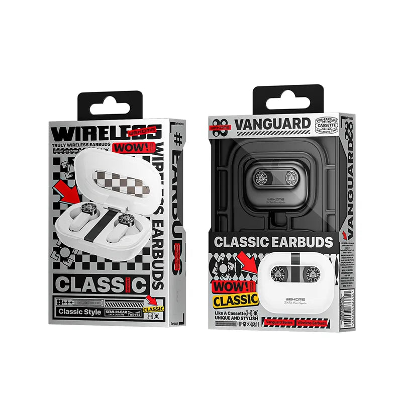 WEKOME VA06 Vanguard Series – „Bluetooth V5.2“ TWS belaidės ausinės su įkrovimo dėklu (balta)