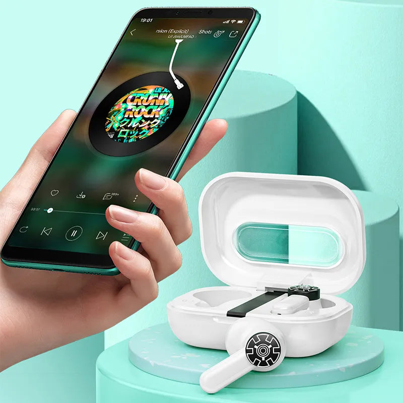 WEKOME VA06 Vanguard Series - „Bluetooth V5.2“ TWS belaidės ausinės su įkrovimo dėklu (žalia)