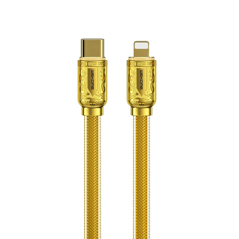 WEKOME WDC-163 Sakin serija - USB-C į Lightning PD 20W jungiamasis kabelis 1 m (Auksinis)