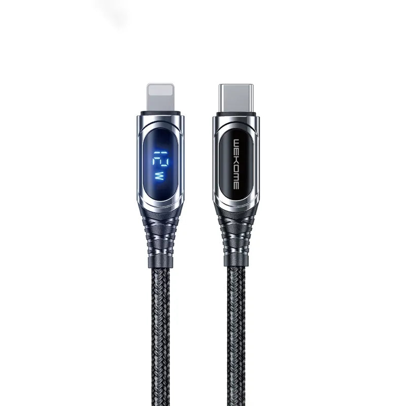 WEKOME WDC-167 Sakin Series - USB-C į Lightning greitojo įkrovimo PD 20W jungiamasis kabelis 1 m (Tamsintas)