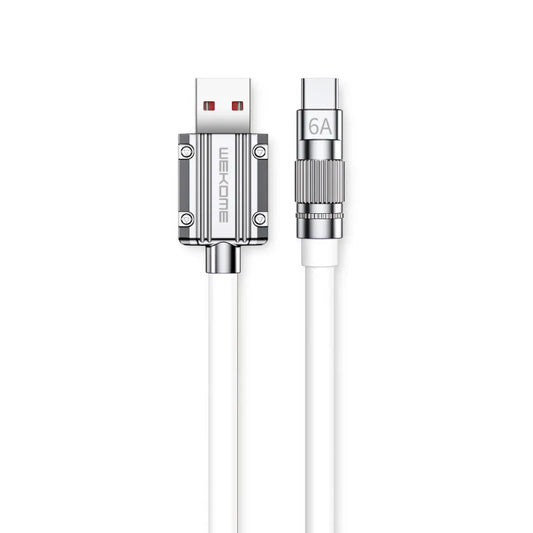 WEKOME WDC-186 Wingle Series – USB-A į USB-C greito įkrovimo prijungimo kabelis 1 m (baltas)