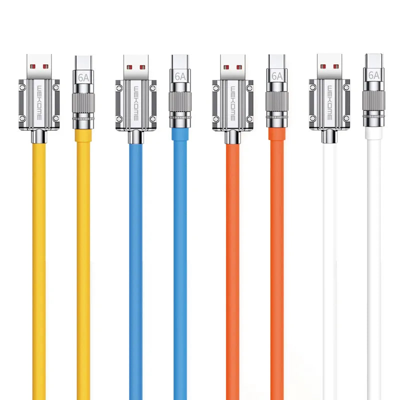 WEKOME WDC-186 Wingle Series – USB-A į USB-C greito įkrovimo prijungimo kabelis 1 m (baltas)