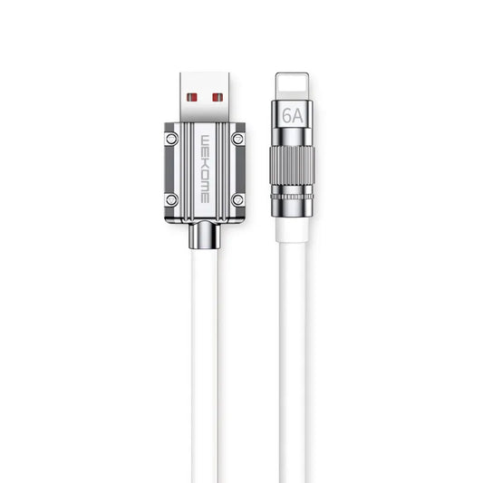 WEKOME WDC-186 Wingle serija – USB-A į „Lightning“ greitojo įkrovimo 1 m jungties kabelis (baltas)