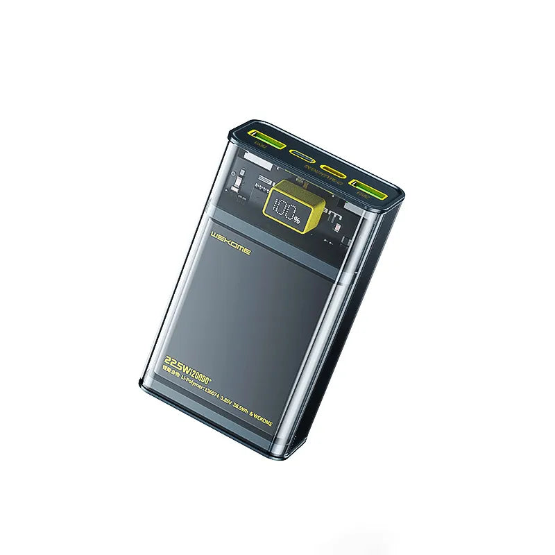 WEKOME WP-321 Vanguard serija – Power bank 20000 mAh Itin greitas įkrovimas PD 20W + QC 22.5W (Juoda / Permatoma)