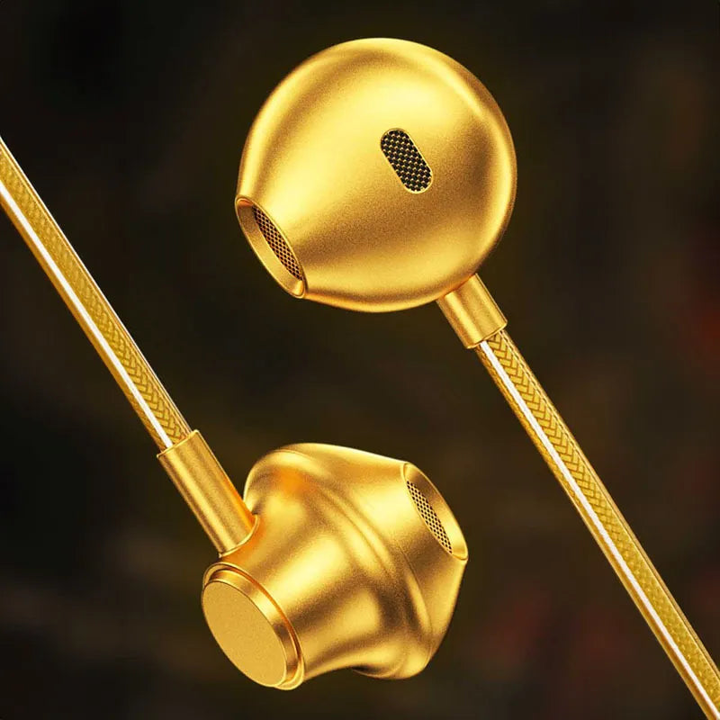 WEKOME YC05 Sakin serija - 3,5 mm lizdo laidinės ausinės (aukso spalvos)