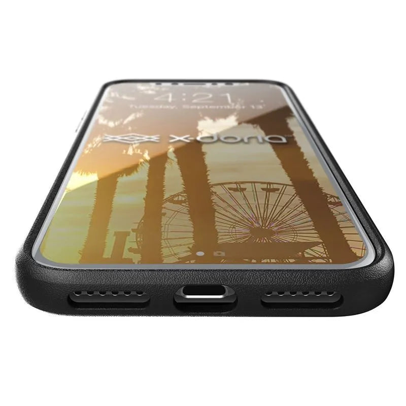 X-Doria Dash dėklas skirtas iPhone X (Juoda oda)