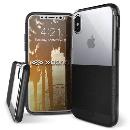 X-Doria Dash dėklas skirtas iPhone X (Juoda oda)