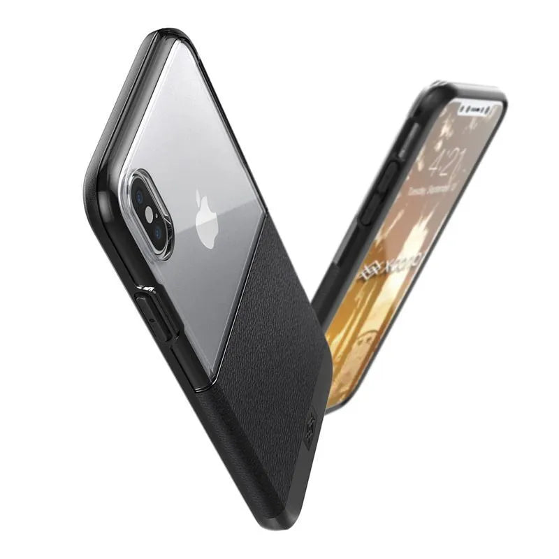X-Doria Dash dėklas skirtas iPhone X (Juoda oda)