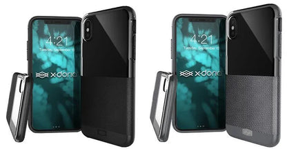 X-Doria Dash dėklas skirtas iPhone X (Juoda oda)