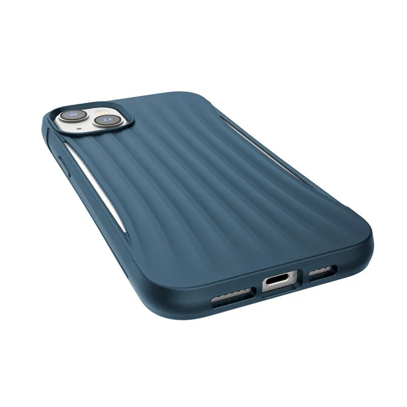 X-Doria Raptic Clutch – Biologiškai skaidomas dėklas iPhone 14 Plus (atlaikė kritimo testą iš 3 m) (mėlynas)