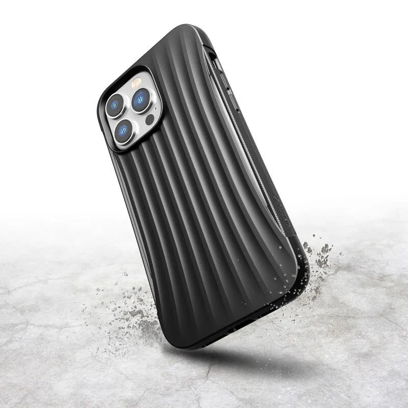 X-Doria Raptic Clutch – Biologiškai skaidomas dėklas „iPhone 14 Pro Max“ (išbandytas numetant iš 3 m aukščio) (juodas)