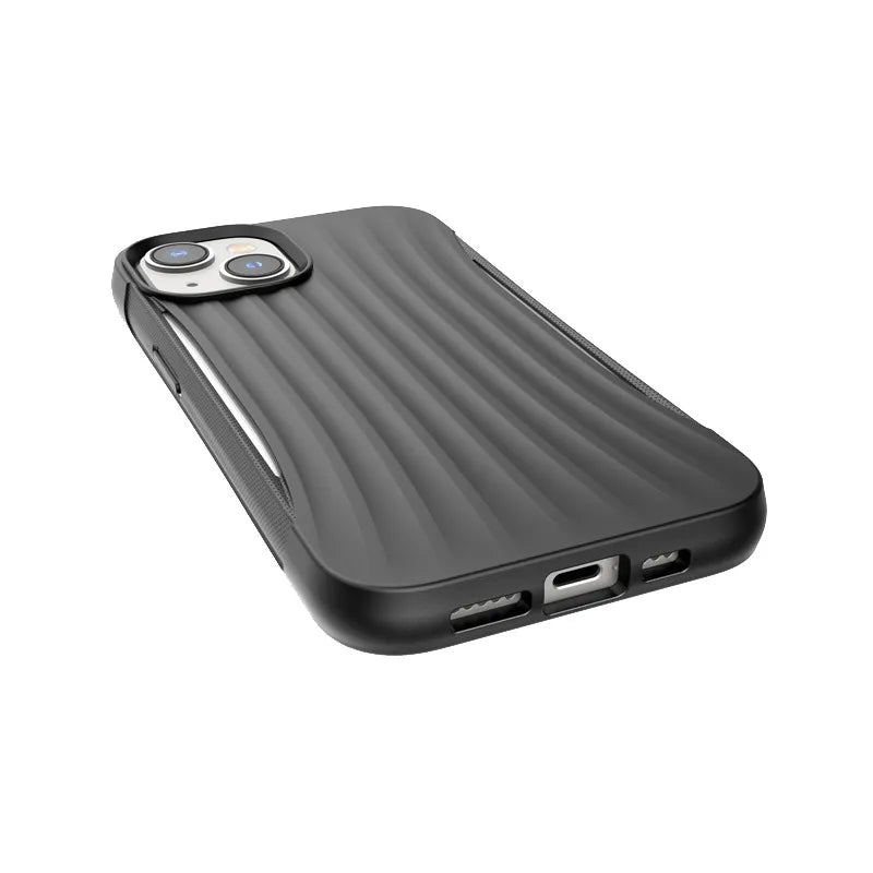 X-Doria Raptic Clutch – biologiškai skaidomas dėklas, skirtas „iPhone 14“ (atsparus kritimui iš 3 m) (juodas)